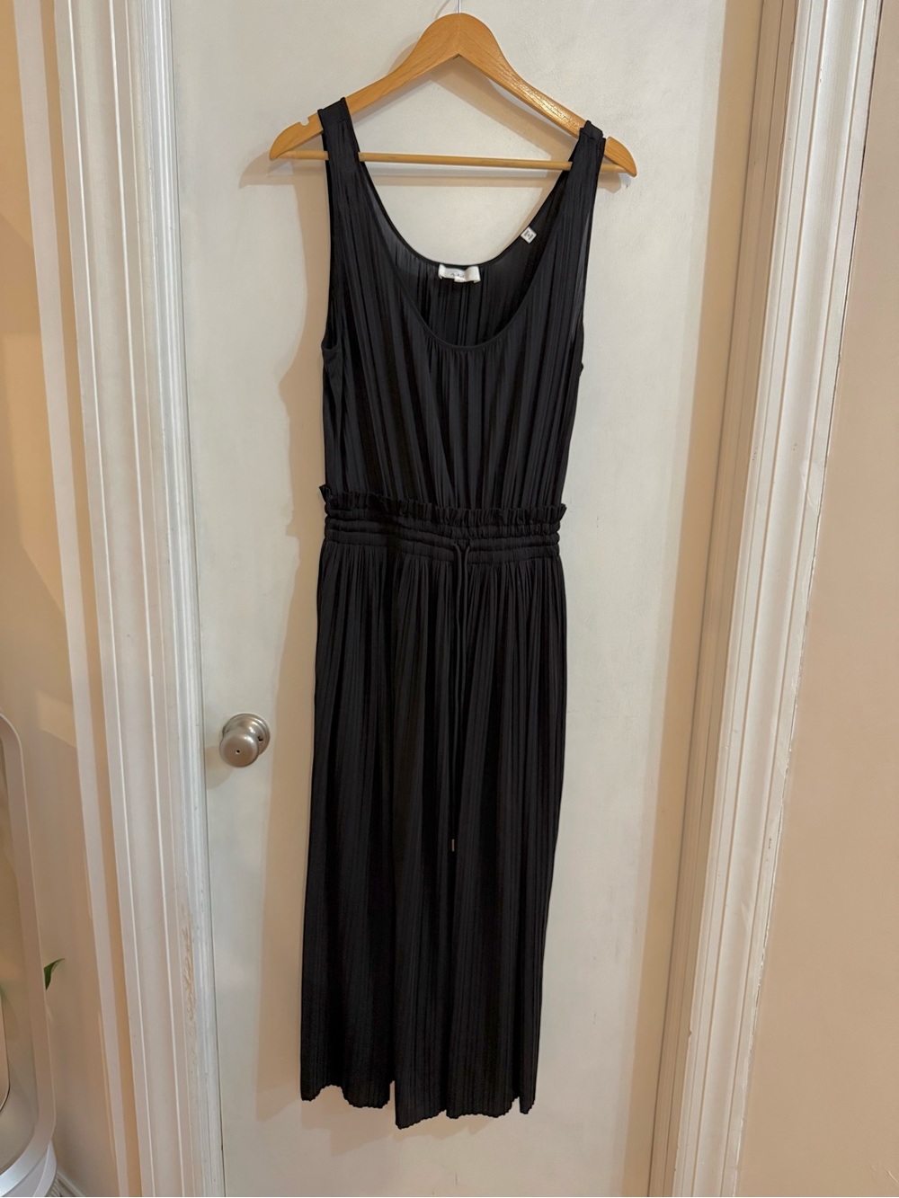 A.L.C. Black Sleeveless Pleated Maxi Dress
